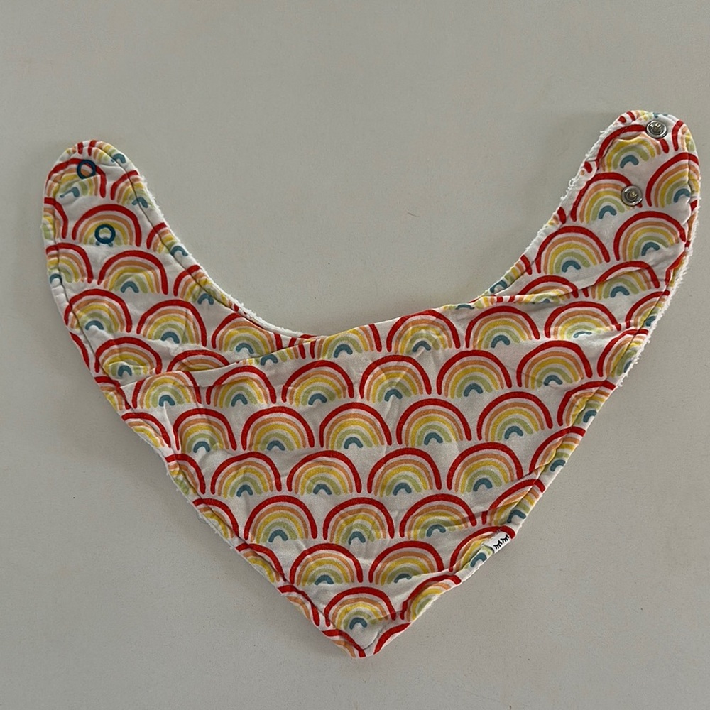 Primary Rainbow Little Sleepies Bandana Bib